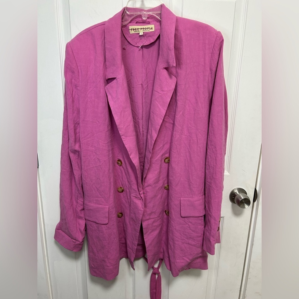 Free People Vibrant Pink Blazer(NWOT) - Picture 5 of 9